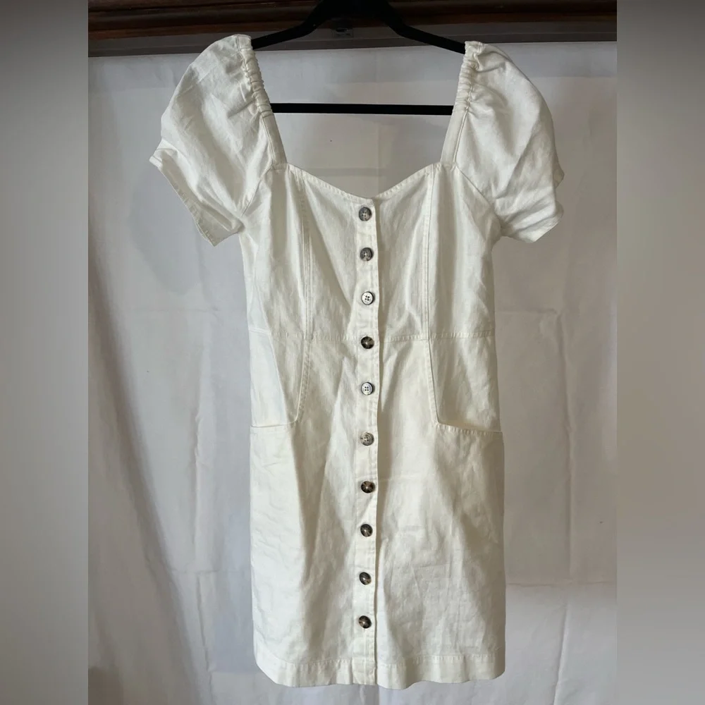 Madewell Linen-Cotton Puff-Sleeve Mini Dress - Picture 7 of 7